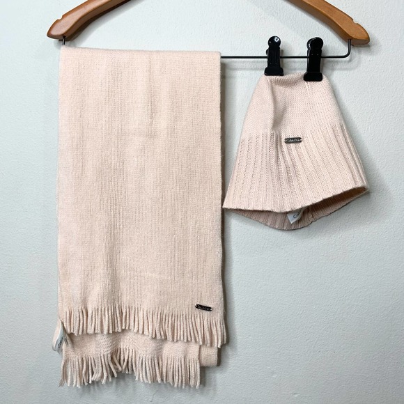 Calvin Klein Accessories - Calvin Klein Fringe Scarf and Hat Set